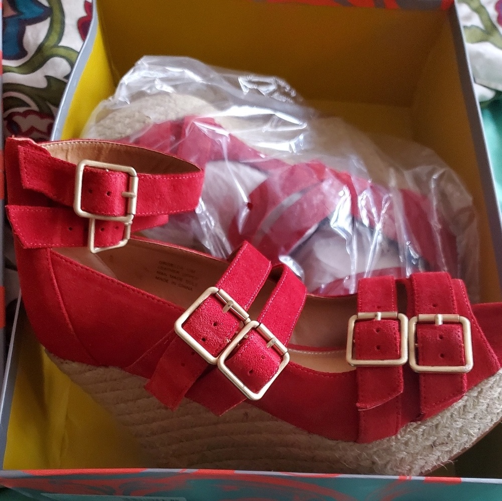 Kelsi Dagger red mules Espadrilles